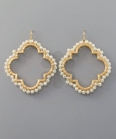 ep11419 Quatrefoil ER-Earrings-Podos Boutique, a Women's Fashion Boutique Located in Calera, AL