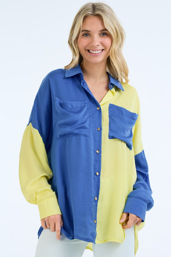 Colorblock Top-Boutique Items. - Boutique Apparel - Ladies - Top It Off - Fashion Tops-Podos Boutique, a Women's Fashion Boutique Located in Calera, AL