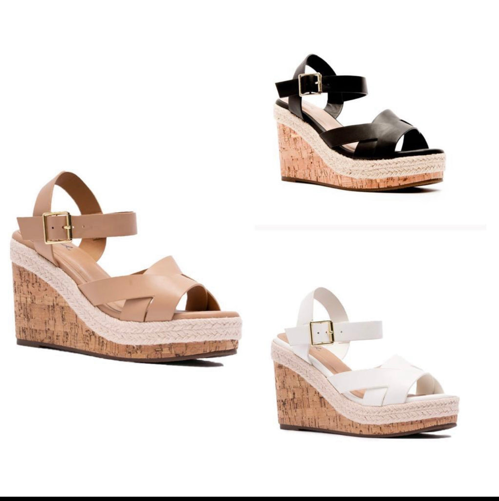 Dupree-2 Wedge Sandals-Wedges-Podos Boutique, a Women's Fashion Boutique Located in Calera, AL