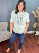 Pray Graphic T-shirt-Graphic Tees-Podos Boutique, a Women's Fashion Boutique Located in Calera, AL