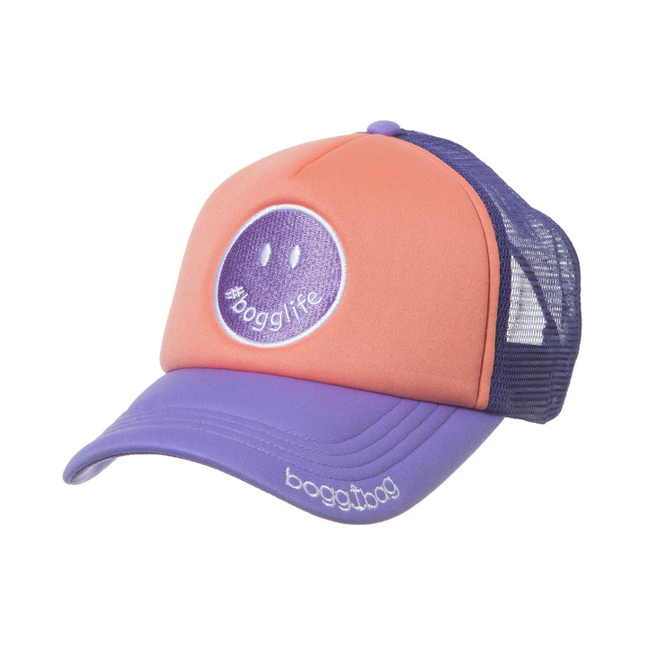 Smiley Trucker Hat-Hats-Podos Boutique, a Women's Fashion Boutique Located in Calera, AL