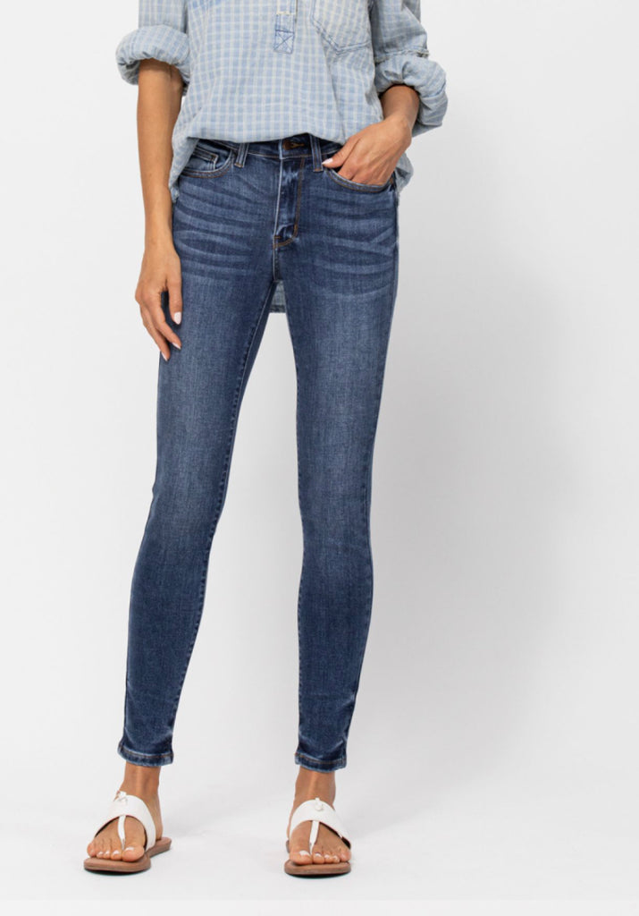 JB Mid-rise Skinny w/handsand-Jeans-Podos Boutique, a Women's Fashion Boutique Located in Calera, AL