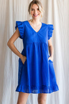 Texture Check Dress-Short Dresses-Podos Boutique, a Women's Fashion Boutique Located in Calera, AL