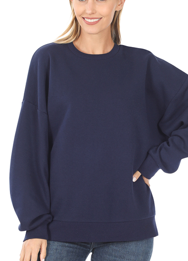 Drop Shoulder Sweatshirt-Sweaters-Podos Boutique, a Women's Fashion Boutique Located in Calera, AL