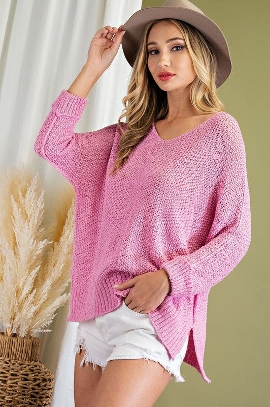 Crew Neck Knit Sweater-Sweaters-Podos Boutique, a Women's Fashion Boutique Located in Calera, AL