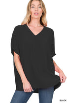 Airflow V-Neck Dolman Top-Short Sleeves-Podos Boutique, a Women's Fashion Boutique Located in Calera, AL