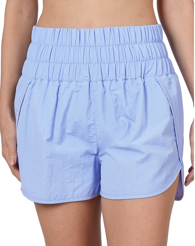 Windbreaker Smocked Waist Shorts-Shorts-Podos Boutique, a Women's Fashion Boutique Located in Calera, AL