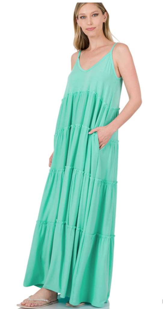Tiered Cami Maxi Dress-Boutique Items. - Boutique Apparel - Ladies - Dress It Up - Maxi-Podos Boutique, a Women's Fashion Boutique Located in Calera, AL
