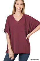 Airflow V-Neck Dolman Top-Short Sleeves-Podos Boutique, a Women's Fashion Boutique Located in Calera, AL