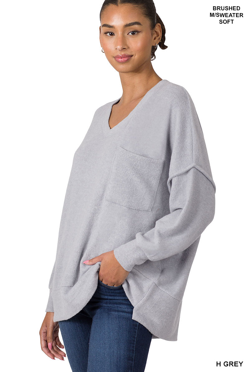 Oversized Hi-Low. Soft Sweater-Sweaters-Podos Boutique, a Women's Fashion Boutique Located in Calera, AL