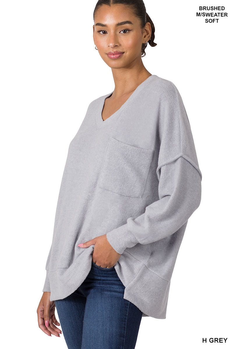 Oversized Hi-Low. Soft Sweater-Sweaters-Podos Boutique, a Women's Fashion Boutique Located in Calera, AL
