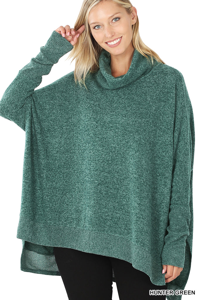 Cowl Neck Poncho Sweater-Boutique Items. - Boutique Apparel - Ladies - Top It Off - Sweaters-Podos Boutique, a Women's Fashion Boutique Located in Calera, AL