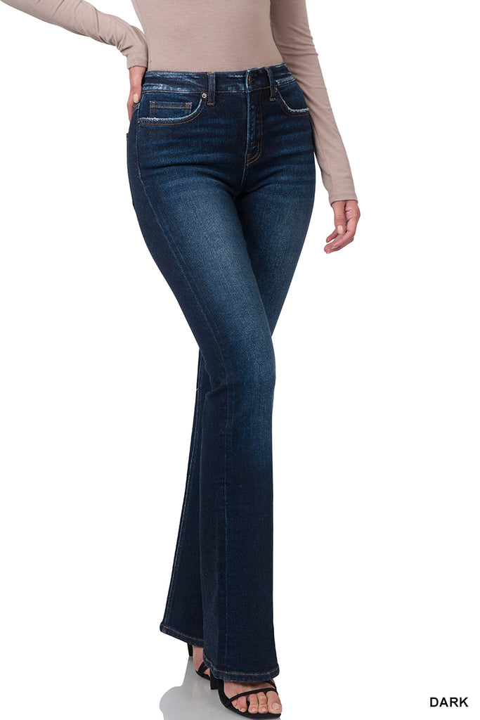 ZZ High Rise Boot Cut Jeans-Boutique Items. - Boutique Apparel - Ladies - Below the Belt - Jeans-Podos Boutique, a Women's Fashion Boutique Located in Calera, AL