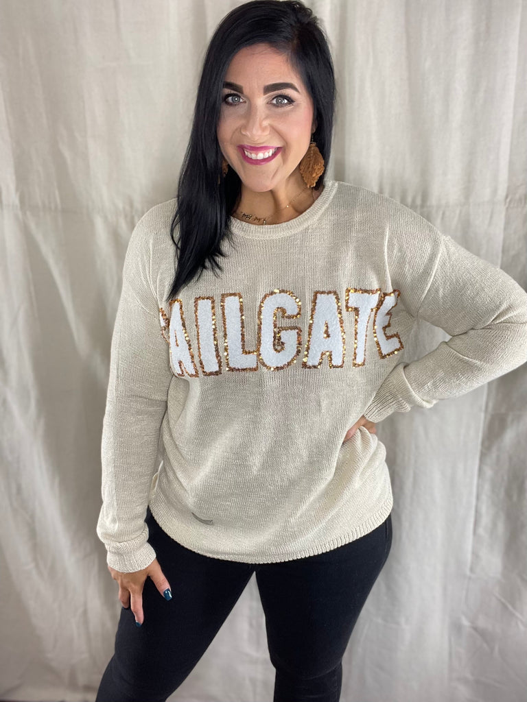SS Sweater 22 Tailgate-Boutique Items. - Boutique Apparel - Ladies - Top It Off - Fashion Tops-Podos Boutique, a Women's Fashion Boutique Located in Calera, AL