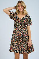 Floral Babydoll Tier Dress-Short Dresses-Podos Boutique, a Women's Fashion Boutique Located in Calera, AL