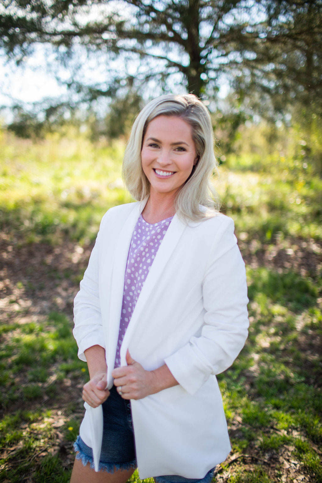 Scrunch Sleeve Blazer-Blazers-Podos Boutique, a Women's Fashion Boutique Located in Calera, AL