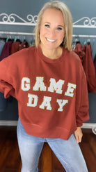 CHENILLE TEAM SWEATSHIRTS-Graphic Sweatshirts-Podos Boutique, a Women's Fashion Boutique Located in Calera, AL