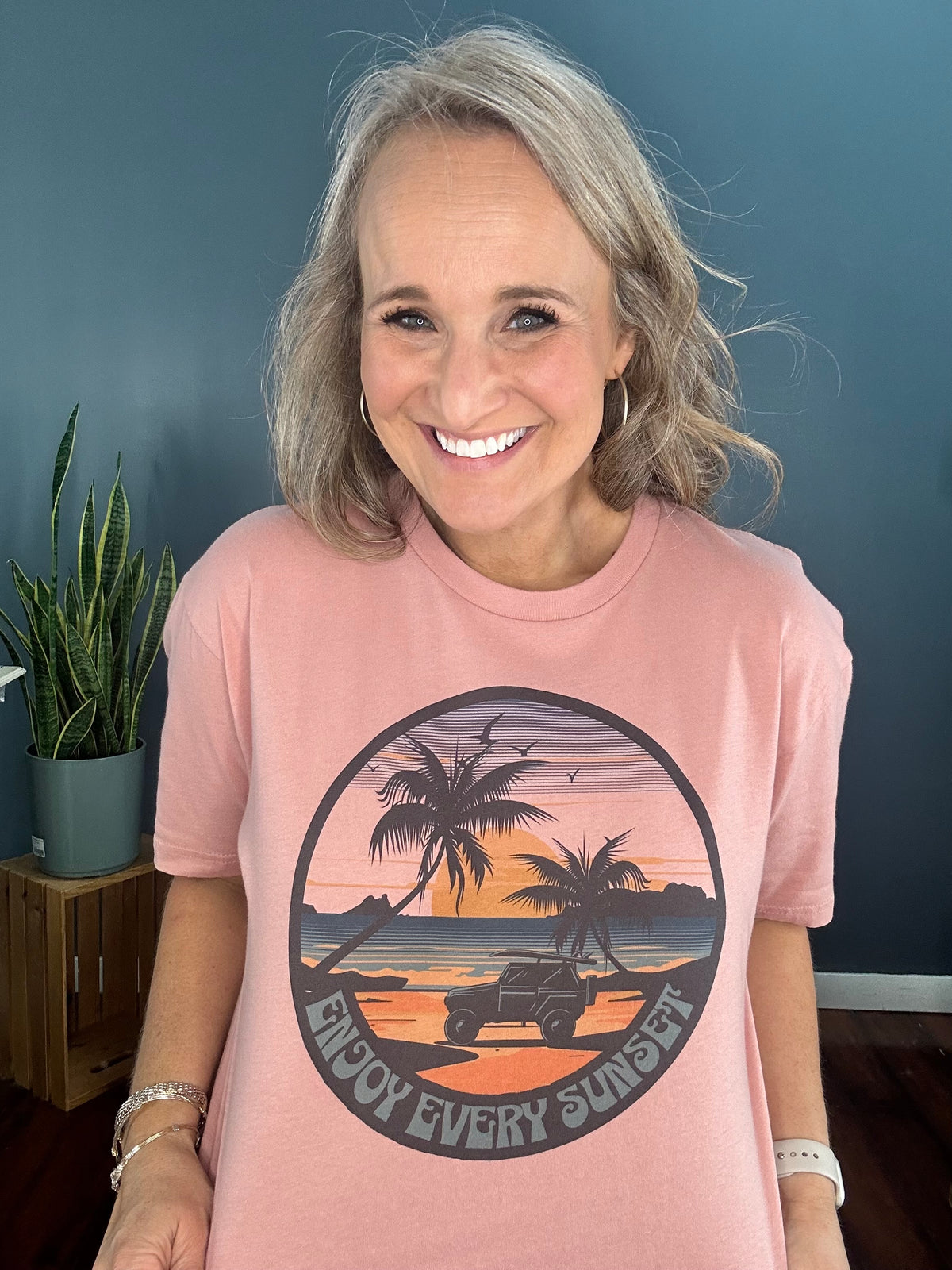 Enjoy Every Sunset Graphic T-shirt-Graphic Tees-Podos Boutique, a Women's Fashion Boutique Located in Calera, AL