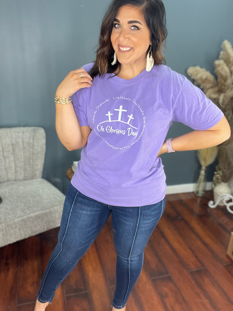 Glorious Day Graphic Tee-Boutique Items. - Boutique Apparel - Ladies - Top It Off - Graphic Tee's-Podos Boutique, a Women's Fashion Boutique Located in Calera, AL