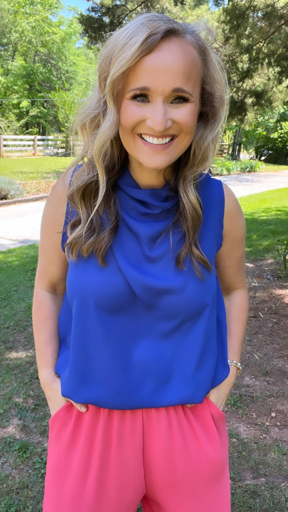 Sleeveless High Cowl Top-Boutique Items. - Boutique Apparel - Ladies - Top It Off - Fashion Tops-Podos Boutique, a Women's Fashion Boutique Located in Calera, AL