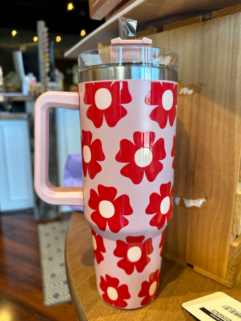 Tumbler Cup with Handle-Drinkware-Podos Boutique, a Women's Fashion Boutique Located in Calera, AL