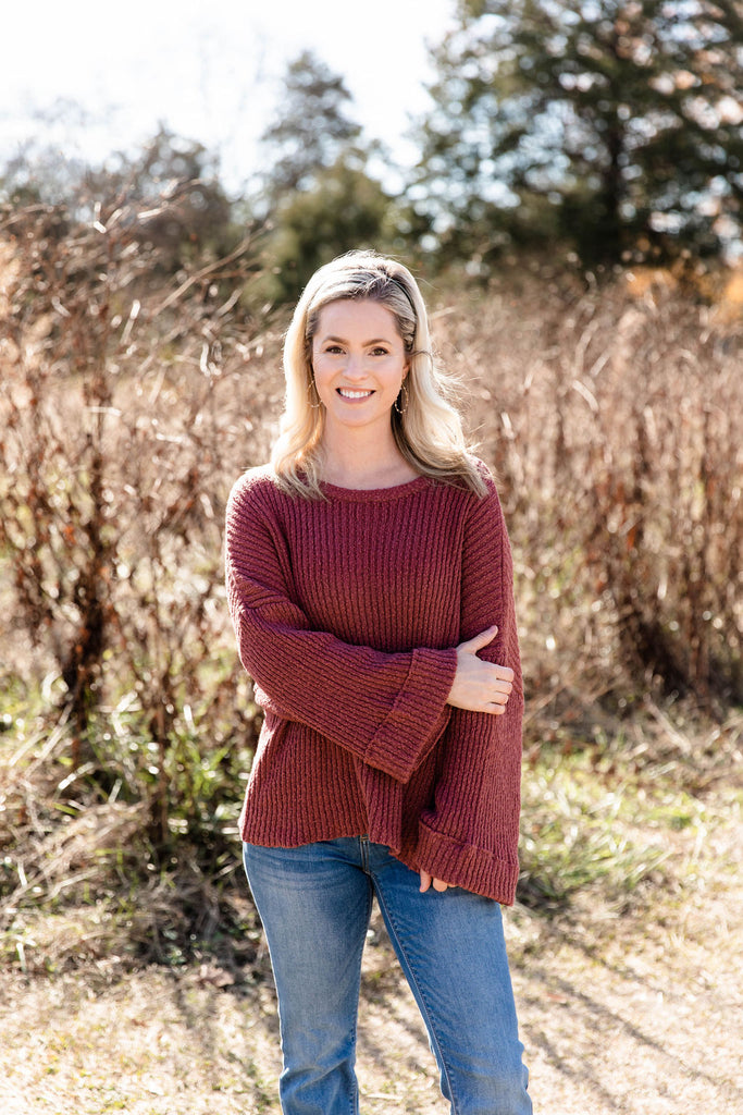 Kinley Round Neck Sweater-Boutique Items. - Boutique Apparel - Ladies - Top It Off - Sweaters-Podos Boutique, a Women's Fashion Boutique Located in Calera, AL