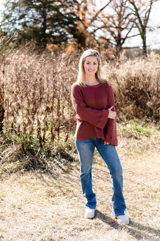 Kinley Round Neck Sweater-Boutique Items. - Boutique Apparel - Ladies - Top It Off - Sweaters-Podos Boutique, a Women's Fashion Boutique Located in Calera, AL