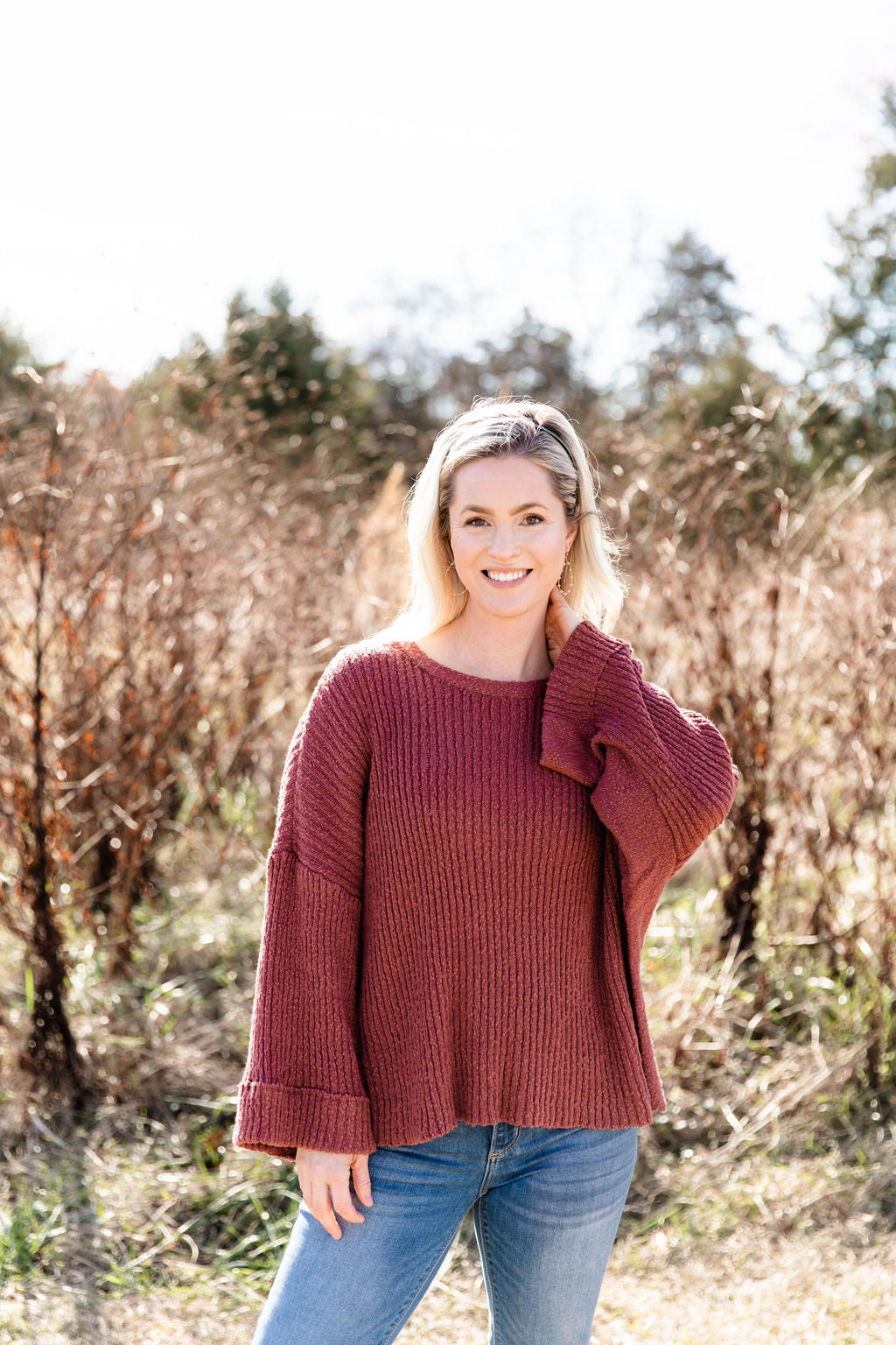 Kinley Round Neck Sweater-Sweaters-Podos Boutique, a Women's Fashion Boutique Located in Calera, AL