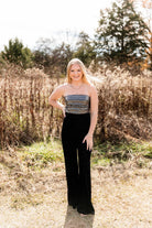 Sparkly Strapless Jumpsuit-Rompers & Jumpsuits-Podos Boutique, a Women's Fashion Boutique Located in Calera, AL