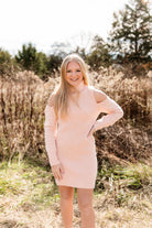 Cold Shoulder Turtle Neck Dress-Short Dresses-Podos Boutique, a Women's Fashion Boutique Located in Calera, AL