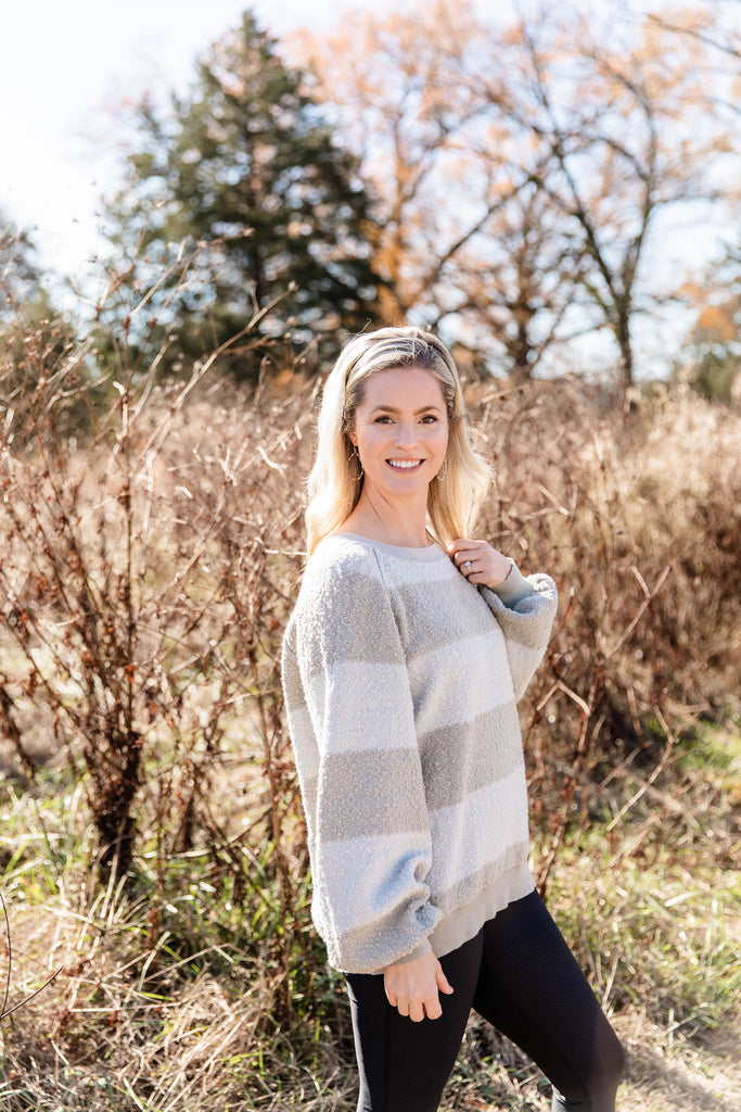 Janie Striped Raglan Sweater-Boutique Items. - Boutique Apparel - Ladies - Top It Off - Sweaters-Podos Boutique, a Women's Fashion Boutique Located in Calera, AL