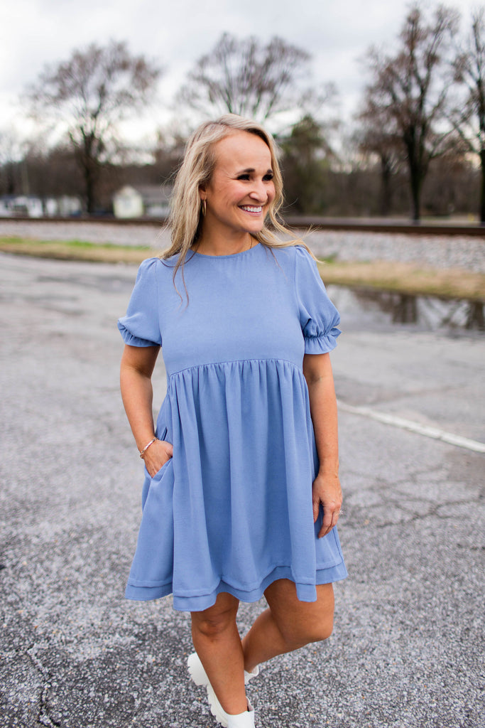 Ruffle Detail Babydoll Dress-Boutique Items. - Boutique Apparel - Ladies - Dress It Up - Short-Podos Boutique, a Women's Fashion Boutique Located in Calera, AL
