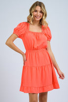 Sunkist Tiered Dress-Short Dresses-Podos Boutique, a Women's Fashion Boutique Located in Calera, AL