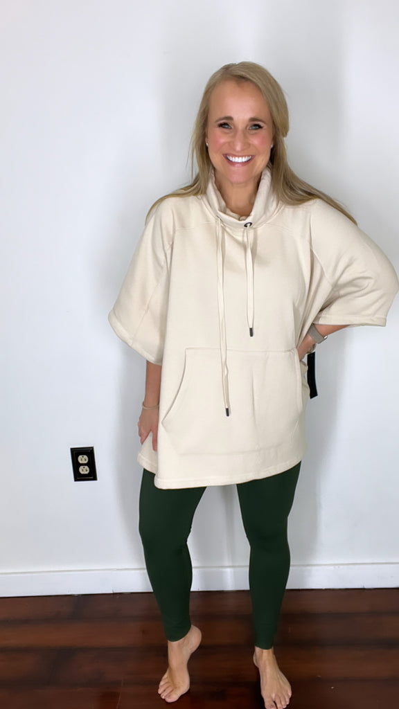 High Neck Cape Pullover-Boutique Items. - Boutique Apparel - Ladies - Top It Off - Fashion Tops-Podos Boutique, a Women's Fashion Boutique Located in Calera, AL