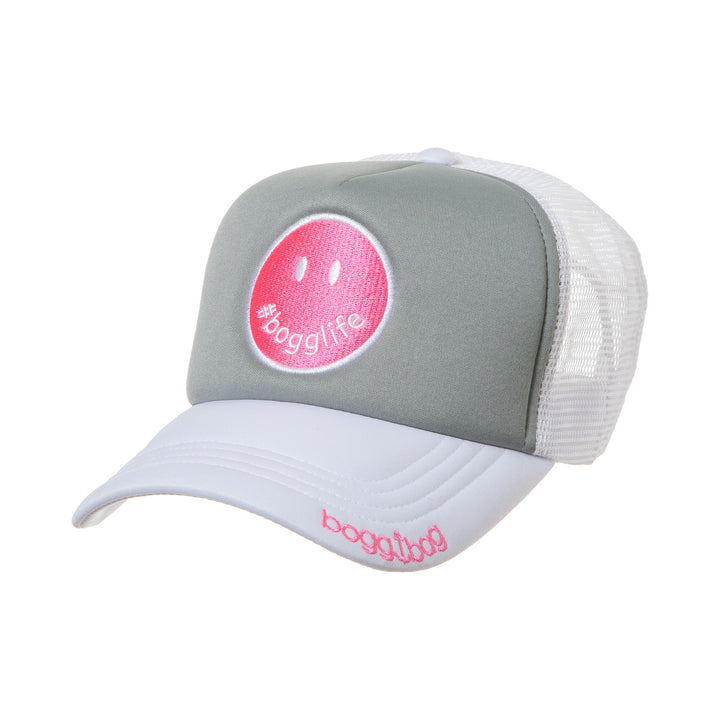Smiley Trucker Hat-Boutique Items. - Accessories - Headwear-Podos Boutique, a Women's Fashion Boutique Located in Calera, AL