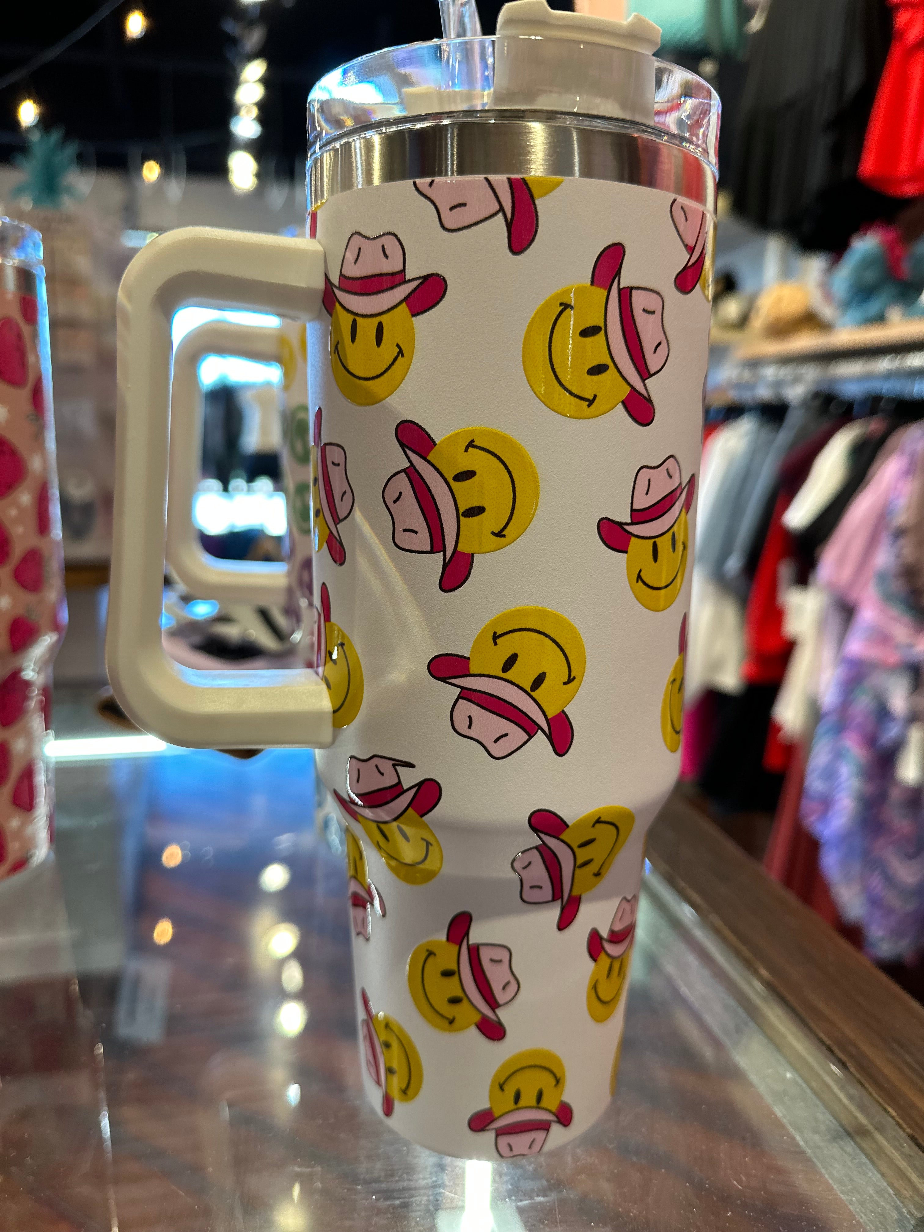 Katydid Tumbler Cup with Handle-Drinkware-Podos Boutique, a Women's Fashion Boutique Located in Calera, AL
