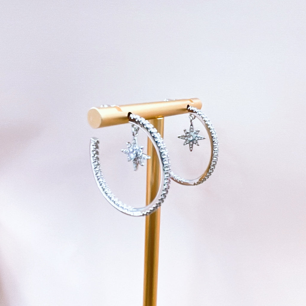 Starburst Hoop ER-Earrings-Podos Boutique, a Women's Fashion Boutique Located in Calera, AL