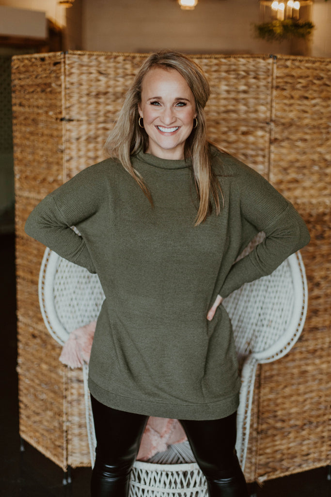 Slouchy Tunic Sweater-Boutique Items. - Boutique Apparel - Ladies - Top It Off - Sweaters-Podos Boutique, a Women's Fashion Boutique Located in Calera, AL