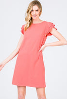 Ruffle Sleeve Knit Dress-Short Dresses-Podos Boutique, a Women's Fashion Boutique Located in Calera, AL
