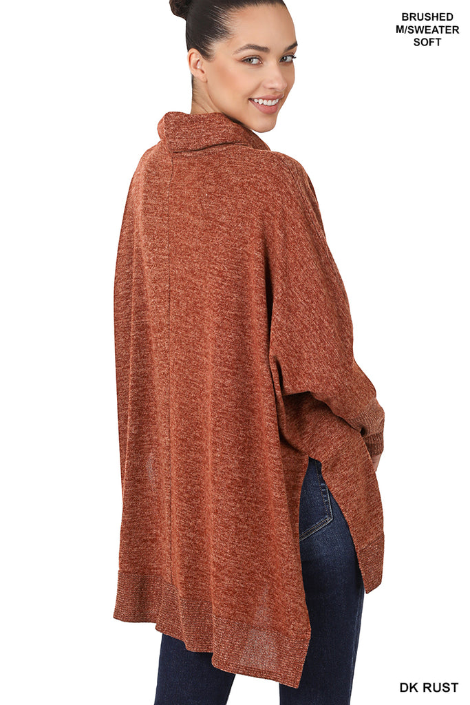 Cowl Neck Poncho Sweater-Boutique Items. - Boutique Apparel - Ladies - Top It Off - Sweaters-Podos Boutique, a Women's Fashion Boutique Located in Calera, AL