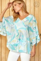 Flowy Top w/ Ruffle Detail Sleeve-Boutique Items. - Boutique Apparel - Ladies - Top It Off - Fashion Tops-Podos Boutique, a Women's Fashion Boutique Located in Calera, AL