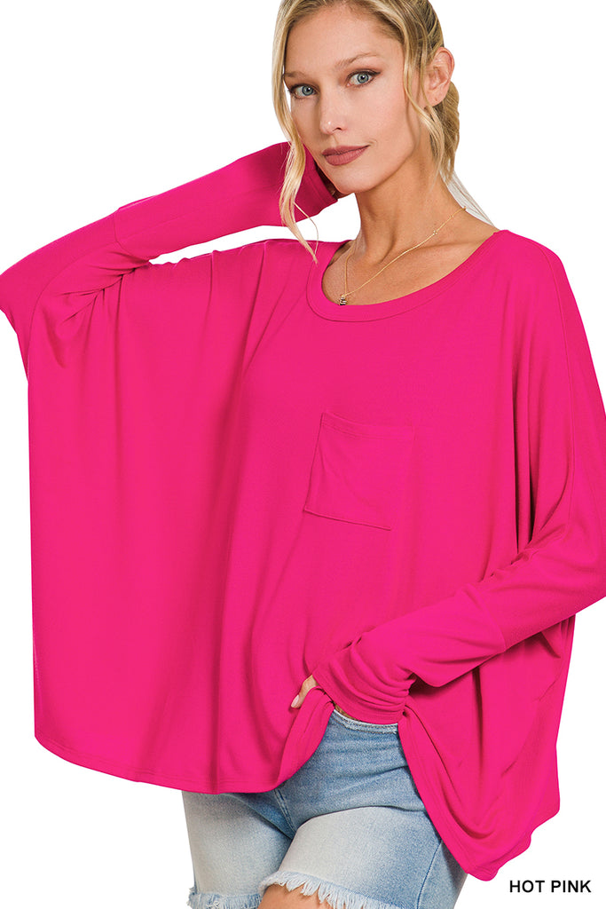 Dolman Front Pocket Top-Boutique Items. - Boutique Apparel - Ladies - Top It Off - Fashion Tops-Podos Boutique, a Women's Fashion Boutique Located in Calera, AL