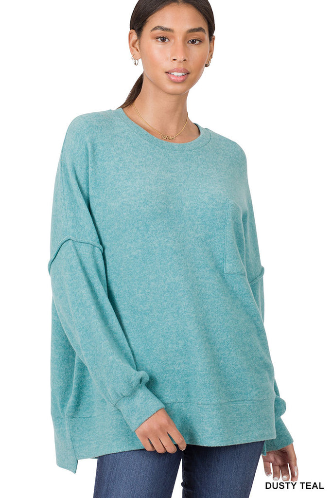 Oversized Drop Shoulder Sweater-Sweaters-Podos Boutique, a Women's Fashion Boutique Located in Calera, AL