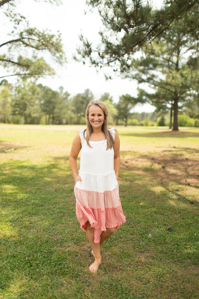 Flutter Sleeve Tiered Dress-Boutique Items. - Boutique Apparel - Ladies - Dress It Up - Short-Podos Boutique, a Women's Fashion Boutique Located in Calera, AL
