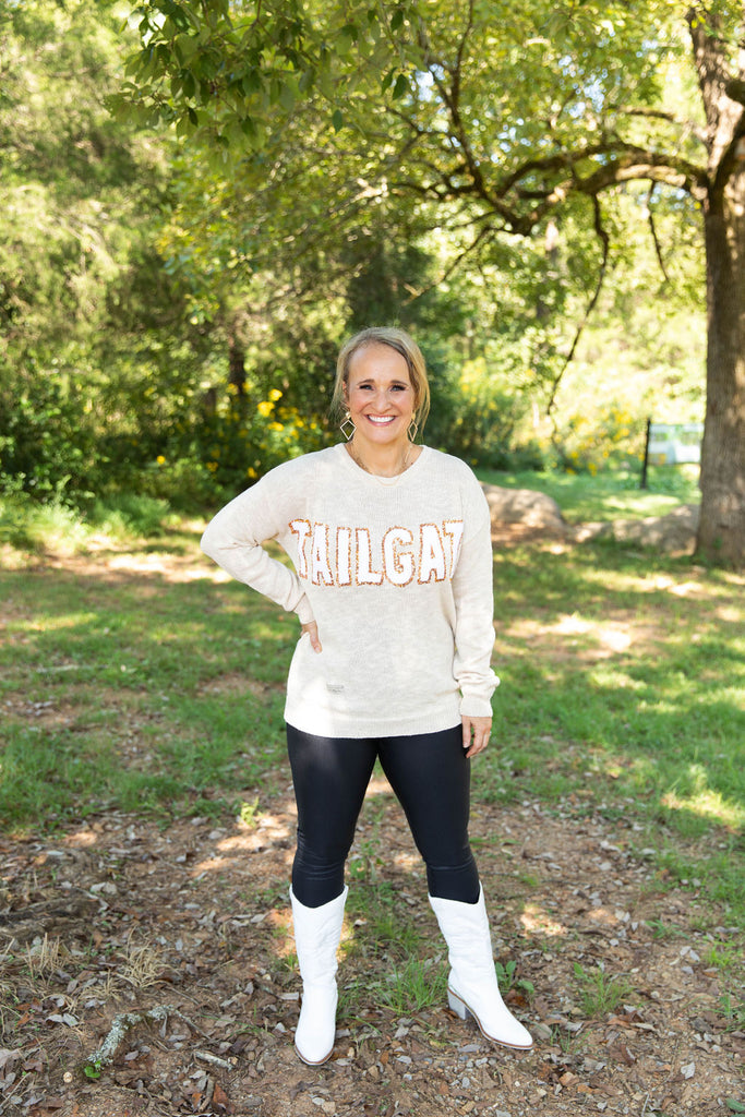SS Sweater 22 Tailgate-Boutique Items. - Boutique Apparel - Ladies - Top It Off - Fashion Tops-Podos Boutique, a Women's Fashion Boutique Located in Calera, AL
