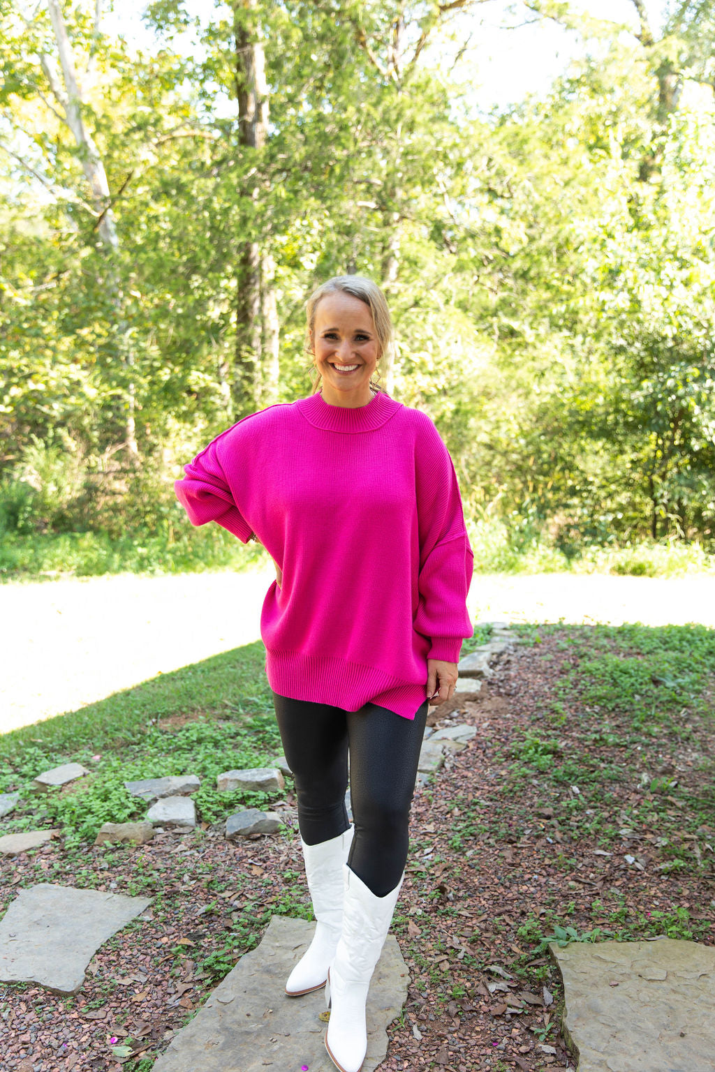 Side Slit Oversized Sweater-Sweaters-Podos Boutique, a Women's Fashion Boutique Located in Calera, AL