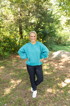 Balloon Sleeve Sweatshirt-Sweaters-Podos Boutique, a Women's Fashion Boutique Located in Calera, AL